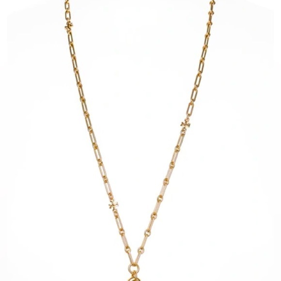 Authentic TORY BURCH Chain Necklace Medallion & whimsical embellishment hangs - Picture 13 of 13
